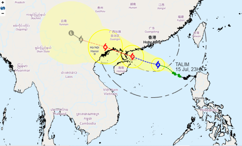 Typhoon Talim is approaching Hong Kong and its gusts are continuing to strengthen.