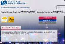 Avertissement de Hong Kong Signal d'avertissement de tempête de pluie orange