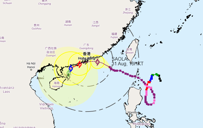 Badai super Saola semakin mendekat Hong Kong.