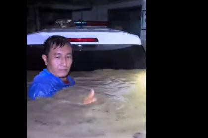 Situasi kala banjir melanda wilayah Patebon, Kendal