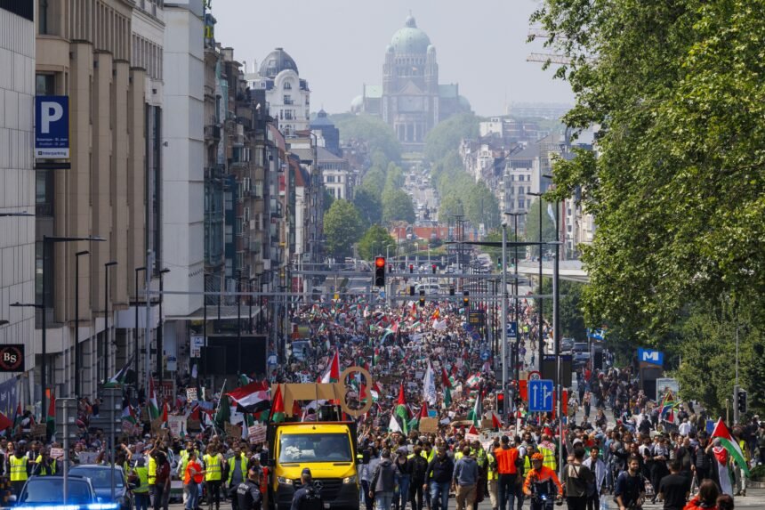 Puluhan Ribu Warga Belgia Demo Dukung Palestina