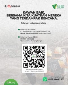 Donasi untuk korban banjir Sumatera dapat disampaikan lewat DDHK, melalui 2 rekening ini.