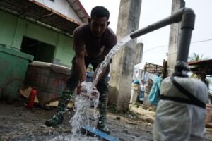 Air bersih menjadi kebutuhan dasar penyintas bencana yang penyediaannya tidak bsa ditunda di masa pemulihan