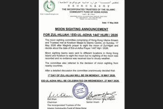 Hong Kong, Macau, dan Indonesia Berlebaran Idul Adha 27 Mei